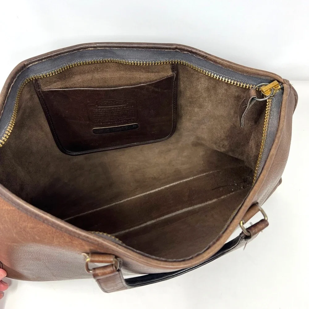 Vintage Coach NYC Brown Leather Briefcase Attache USA Glove Tanned No. 507-9246